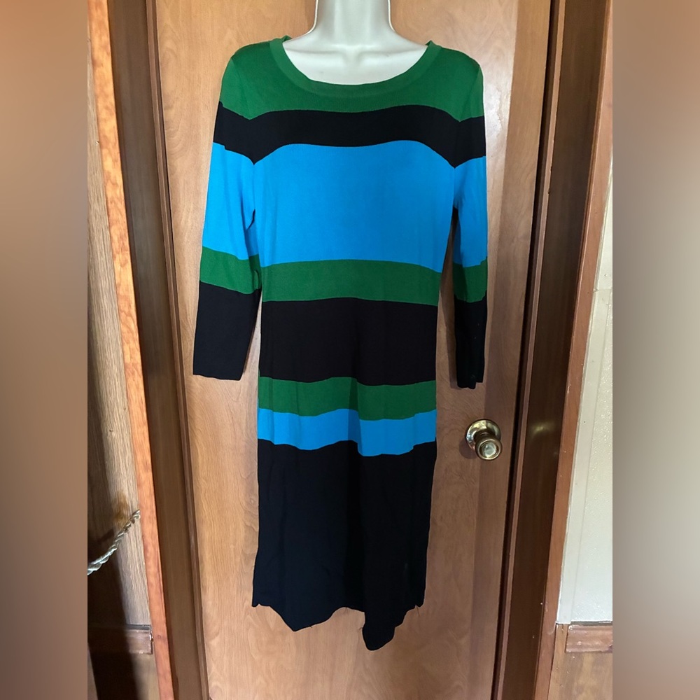 Grace Dresses Multicolor Striped Sweater Dress Size Large